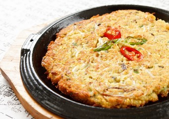 korean style mung bean pancake plate