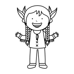 indian cute girl character vector illustration design