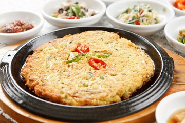 korean style mung bean pancake plate