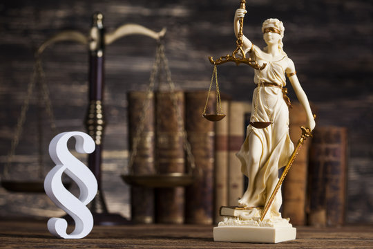Statue of lady justice, Law concept and paragraph
