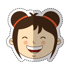 japanese little girl icon vector illustration design