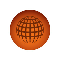 orange circular frame sphere grid world vector illustration