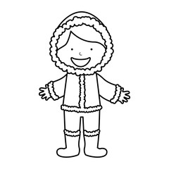 cute boy with winter clothes vector illustration design