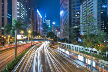 Fototapeta premium urban street view with cityscape in background.