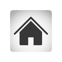 monochrome square frame with silhouette house icon flat vector illustration