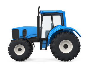 Blue Tractor Isolated