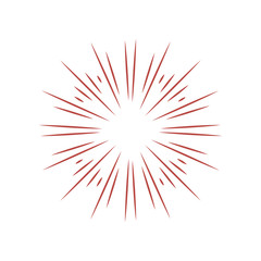 Obraz premium Sunburst frame. Retro Sun burst shape. Vintage explosion logo, label, badge. Firework design element. Old light rays radiating from a center. Retro, vintage, hipster style