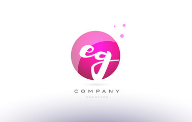 eg e g  sphere pink 3d hand written alphabet letter logo