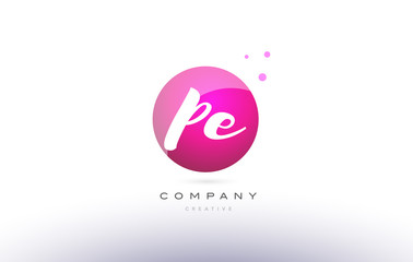pe p e  sphere pink 3d hand written alphabet letter logo
