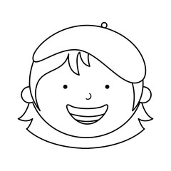 french little girl character vector illustration design