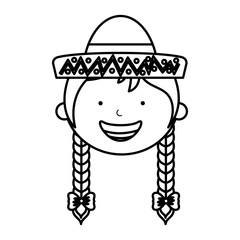 mexican little girl character vector illustration design
