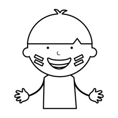 indian cute boy character vector illustration design