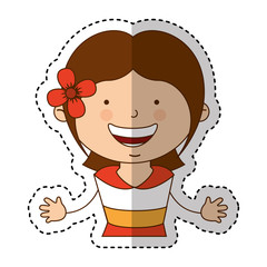 spanish little girl character vector illustration design
