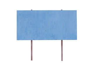 Fototapeta premium Blue signboard isolated on white