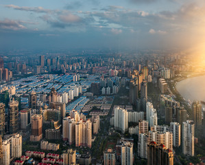 Fototapeta premium city skyline with residential district in China.