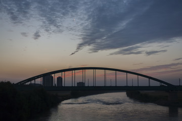 Railway bridge and beautiful sunrise 