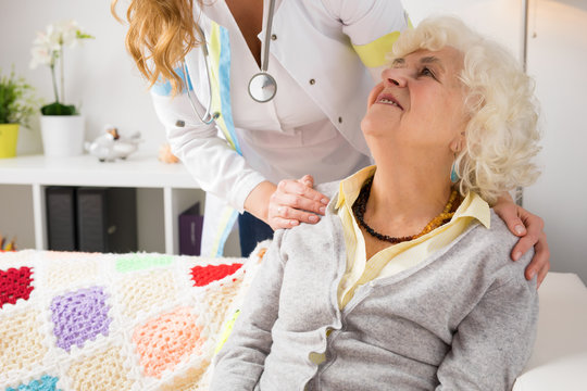 Grandma having a regular health check up