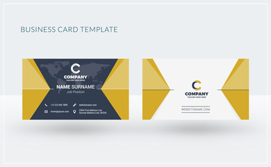 Double-sided creative business card template. Vector illustration. Stationery design