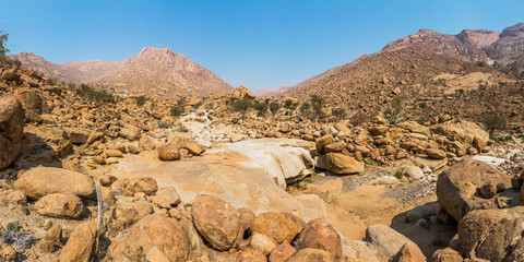 Brandberg mountain landscape near White Lady rock paintings. Namibia, Africa