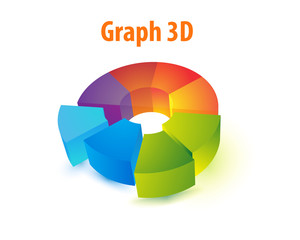 Pie Chart  vector 3D.