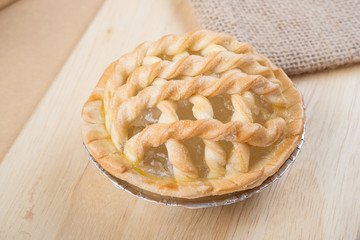 Sugar palm nut pie on the wooden background - Soft focus