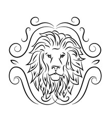 Lion head  label vector emblem eps 10  design