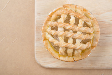 Sugar palm nut pie on the wooden background - Soft focus