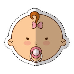 cute baby girl character vector illustration design