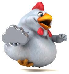 Fun chicken - 3D Illustration
