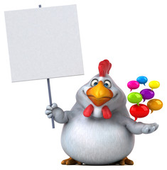Fun chicken - 3D Illustration