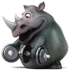 Fun rhino - 3D Illustration