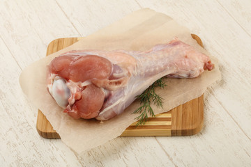 Raw turkey leg