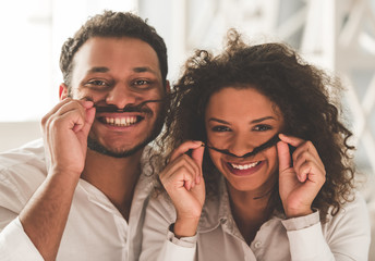 Happy Afro American couple