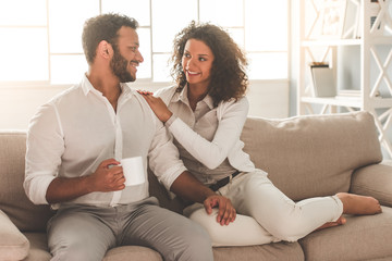 Obraz premium Happy Afro American couple