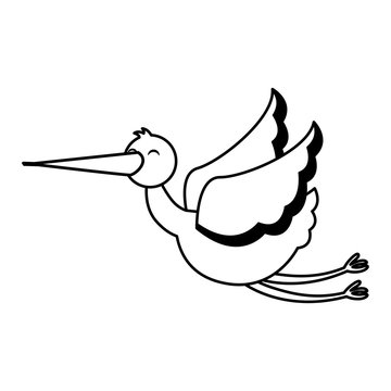 stork flying isolated icon vector illustration design