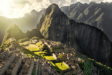 MACHU PICCHU, PERU - MAY 31, 2015: View of the ancient Inca City of Machu Picchu. The 15-th century...