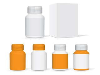 pills for your design easily change the color of the jar EPS10 Vector Mock up