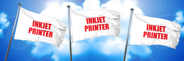 inkjet printer, 3D rendering, triple flags