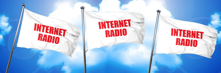 internet radio, 3D rendering, triple flags