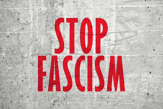 Stop fascism message
