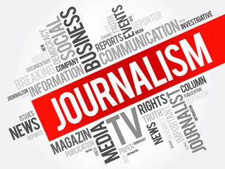 Journalism word cloud collage , social concept background