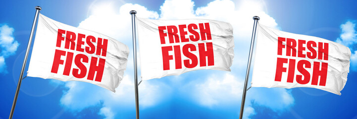 fresh fish, 3D rendering, triple flags