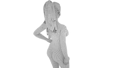 Digital mannequin woman isolated on white background, 3 d render