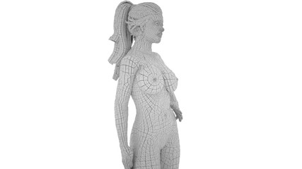 Obraz premium Digital mannequin woman isolated on white background, 3 d render