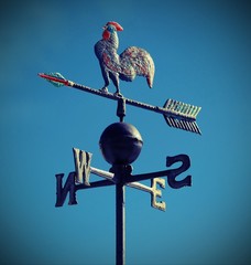wind weathervane that marks the way forward with the arrows - obrazy, fototapety, plakaty