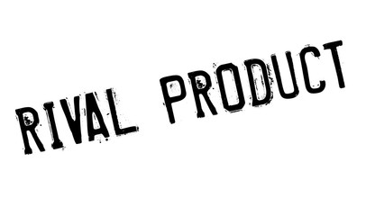 Rival Product rubber stamp. Grunge design with dust scratches. Effects can be easily removed for a clean, crisp look. Color is easily changed.