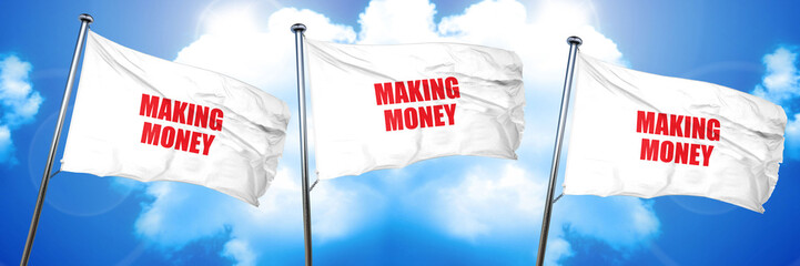 making money, 3D rendering, triple flags
