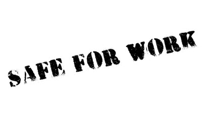 Safe For Work rubber stamp. Grunge design with dust scratches. Effects can be easily removed for a clean, crisp look. Color is easily changed.