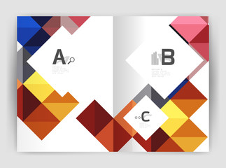 Modern minimalistic geometrical square business leaflet template