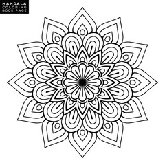 Flower Mandala. Vintage decorative elements. Oriental pattern, vector illustration. Islam, Arabic, Indian, moroccan,spain, turkish, pakistan, chinese, mystic, ottoman motifs. Coloring book page